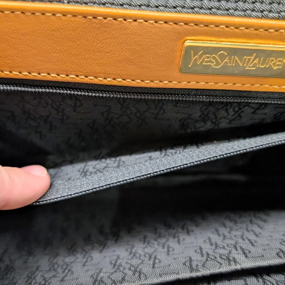 Yves Saint Laurent Black and Tan Clutch - Picture 6 of 9